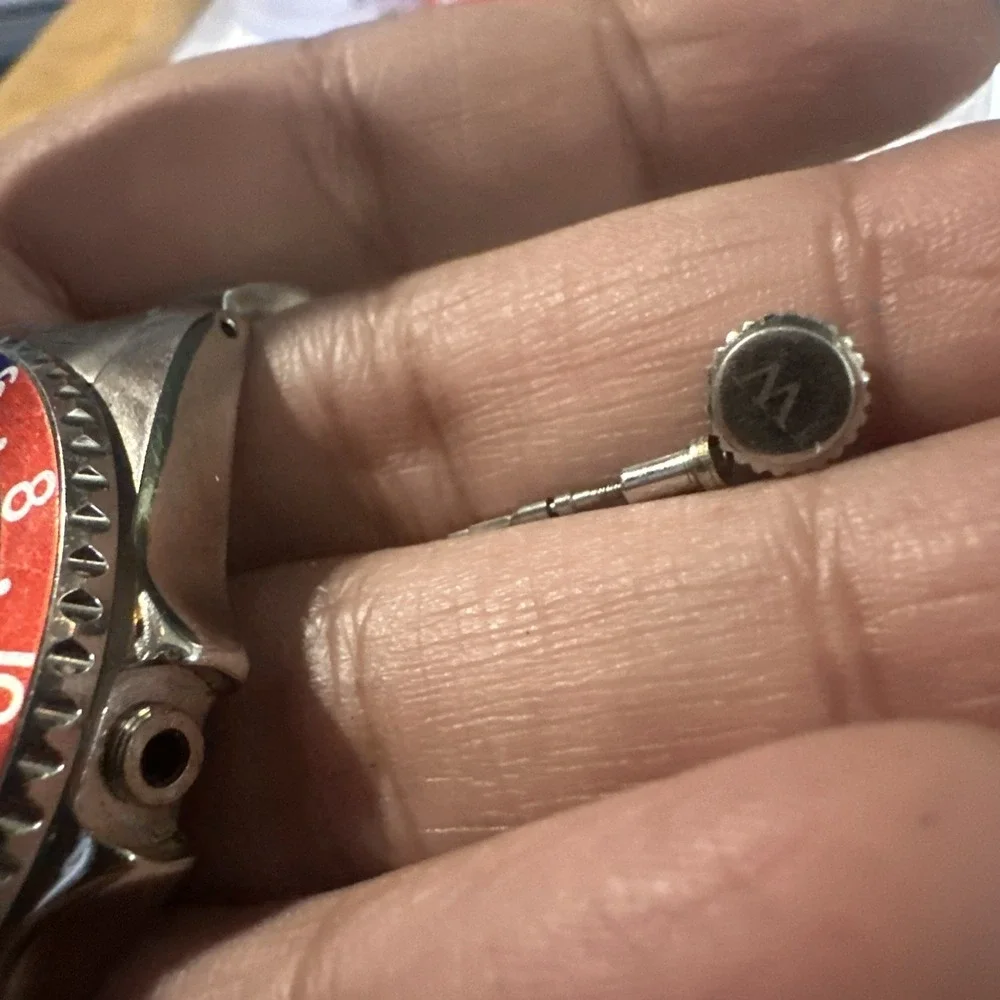 IW Aquamatic Automatic 21J Pepsi Mens Watch 40mm Miyota Untested-Crown Broken